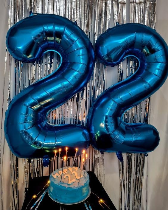 Metallic Blue Number 5 Balloon 40 Inch, 5th Birthday Party Decorations for Children, Giant 5 Foil Balloon for Party Supplies