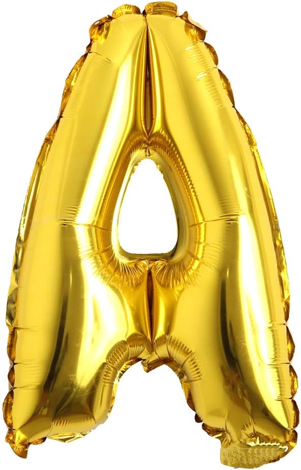 40 inch Letter Balloons Gold Alphabet Number Balloons Foil Mylar Party Wedding Bachelorette Birthday Bridal Shower Graduation Anniversary Celebration Decoration can fly with helium (40 INCH Gold A)