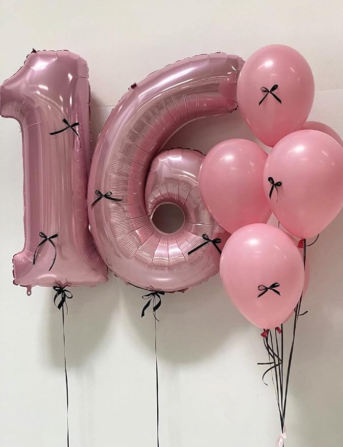 Pink Number 6 Balloons – 40 Inch Giant Foil Number Balloon, Light Pink Number Balloon for Girls Birthday, Baby Shower & Princess Theme Party Decorations