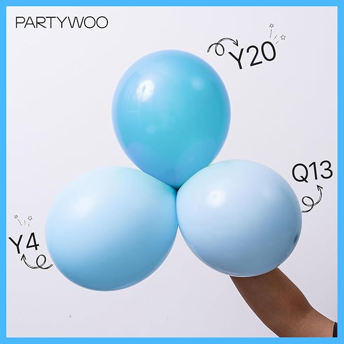PartyWoo Light Blue Balloons 50pcs 12 Inch Baby Pastel Blue Latex Helium Balloons for Baby Shower Wedding Gender Reveal Graduation Mermaid Birthday Pool Anniversary Beach Party Decorations Blue-Y20