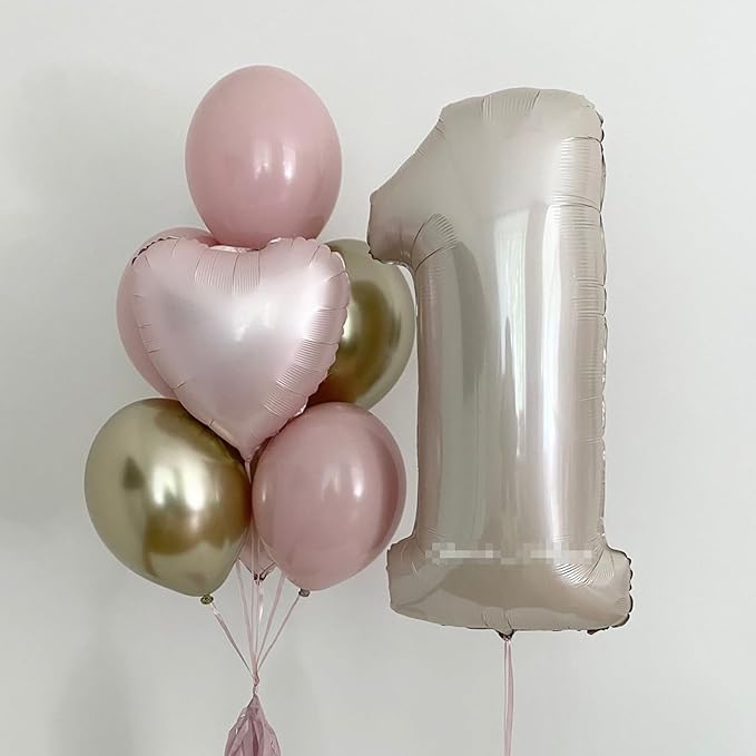 Baby Pink Heart Balloon, 10PCS Pink Foil Heart Balloons, 18inch Pastel Pink Heart Shape Balloons Helium Birthday Party Decorations for Girls Brithday Party, Baby Shower, Valentines Day, Princess Party