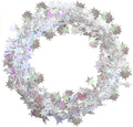 PMU 150 Ft Star Wire Shiny Garland White Iridescent - Halloween, Christmas Party, Wedding, Birthday, Festive Home Decoration Ornament White Iridescent (6pc-25Ft Each)