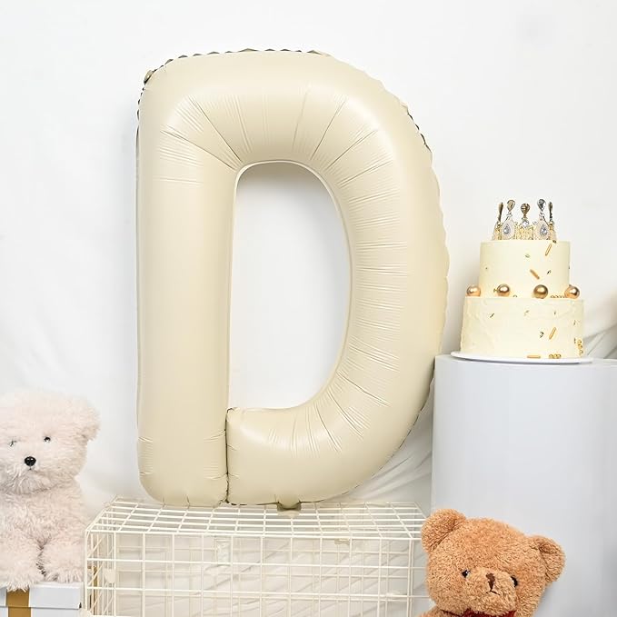 Cream H Letter Balloons,40 Inch Letter H Balloon Beige,Helium Custom Letter Balloon for Birthday Anniversary Party Decorations