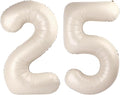 Cream White 40 Inch Large Number 25 52 Birthday Balloon, 25 52 Birthday Decorations, Foil 25 52 Mylar Helium Numbers Balloons Girl Boy Anniversary Party Supplies