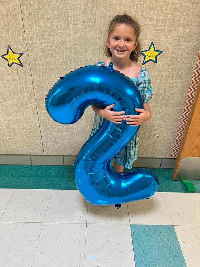 40 Inch Metallic Blue Number 1 Balloon, Giant Number 1 Balloons for 11th 12th 21st Birthday Decorations, Party Supplies for Baby Boy Girl, Metallic Blue Party Decor