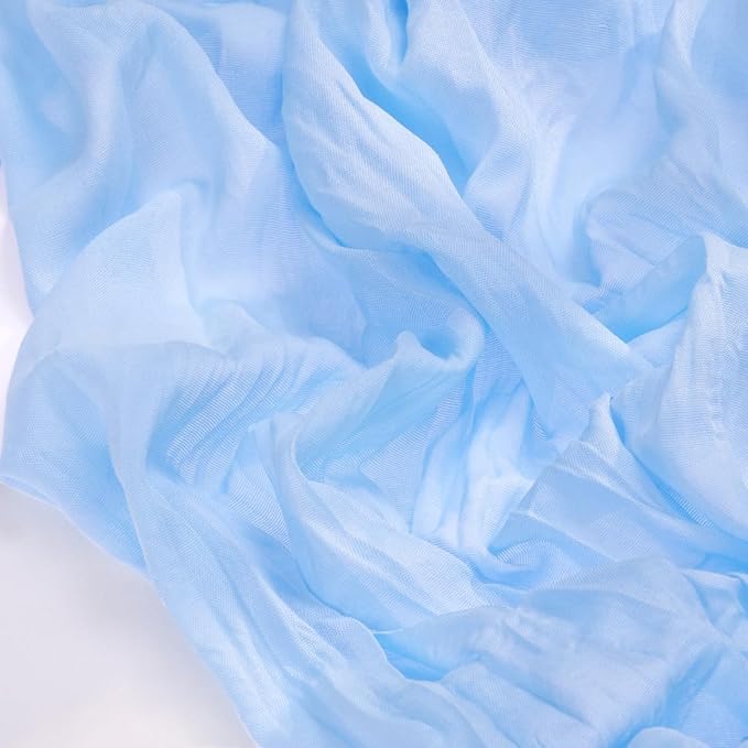 Socomi 6pcs Blue Easter Spring Cheesecloth Table Runner Boho Rustic Gauze 120 inch 10FT Cheese Cloth Runner for Wedding Party Baby Shower Birthday Home Decor Holiday Decorations