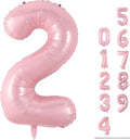 40 Inch Balloon Number 2 Pastel Pink, Large Foil Light Pink Number Balloons Set 0-9 for Girls Women, Digital 2 Helium Balloons for Girls 2nd Birthday Graduation Princess Party Decorations