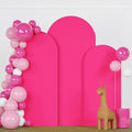 Spandex Arch Cover Set of 3 Hot Pink 4 5 6FT Fuchsia Arch Backdrop Cover Stretchy Arch Stand Cover Small Round Top Backdrop Cover Double Sided Arch Covers for Party Wedding Banquet