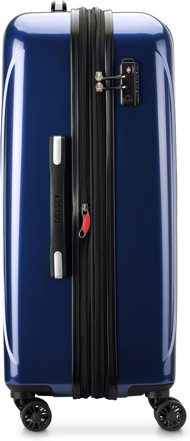 DELSEY PARIS Helium Aero Hardside Expandable Luggage with Spinner Wheels, Blue Cobalt, Checked-Medium 24 Inch