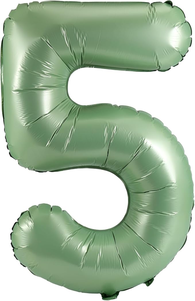 40 Inch Large Foil Helium Number Balloon Birthday Wedding Party 0-9 (Olive Green, 5)