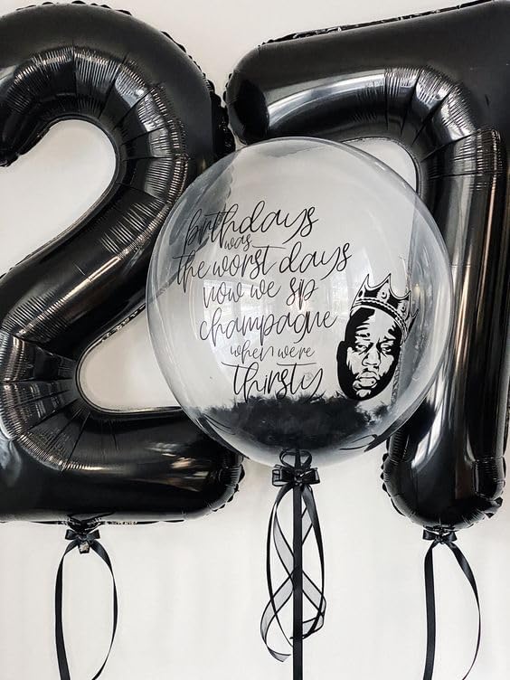 Black Number 7 Balloon 40 Inch, 7 Balloon Number, 7th Birthday Decorations, Black Party Supplies for Boys Girls