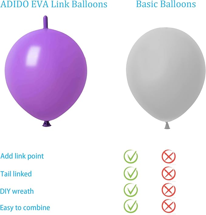 Link Balloons Purple 6 Inch 12 Inch Latex Quick Linkale Balloon 160 Pcs for Birthday, Halloween, Christmas, Party Festival Decorations