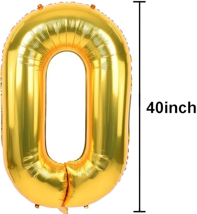 TONIFUL 40 Inch Gold Large Numbers Balloon 0-9 Foil Mylar Big Number Balloon Digital 2 for 2026 Graduation New Year Eve Birthday Party,Wedding, Bridal Shower Engagement Photo Shoot, Anniversary