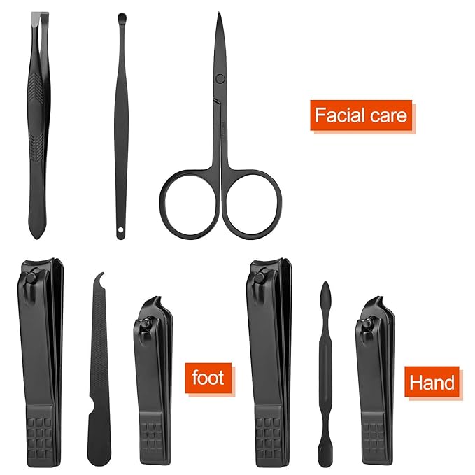 Manicure set Men Personal Care Tools Accessories Finger and Toe Nail Clippers Set Professional Manicure Pedicure Kit With Travel Case Nail Grooming Kit Gifts for Men Women Father Mother