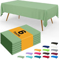 Smiry Disposable Table Cloth - 6 Pack, 54 x 108 Inch Waterproof Rectangle Tablecloths for Parties, Decorative Plastic Table Cover, Leakproof & Sturdy, Sage Green