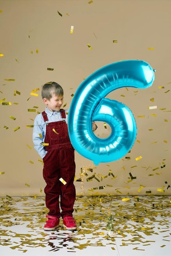 40 Inch Number 2 Balloon, Light Blue Balloons for Birthday Party Decoration, Foil Number 2 Ballon for 2, 12, 20, 22, 2026 Celebration, Graduation, Birthday, Baby Shower, Anniversary Decor