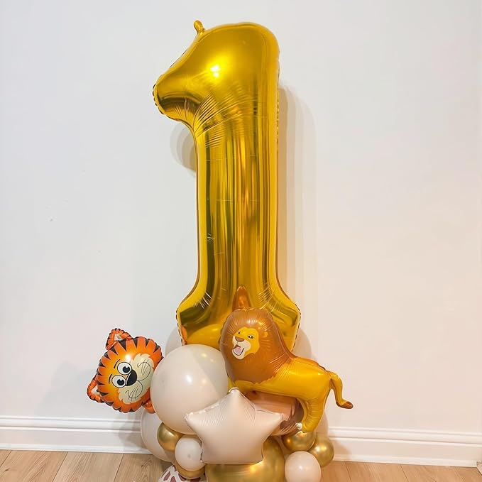 Gold 2 Balloon Number,40 Inch Number 2 Balloon Large Gold 2 Foil Mylar Helium Balloon for Birthday Party Decorations
