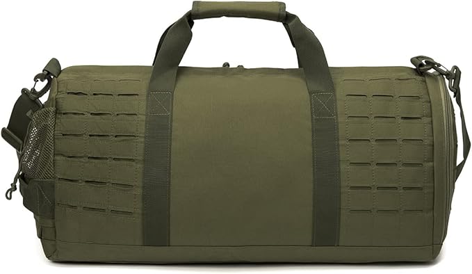 QT&QY 40L Military Tactical Duffle Bag For Men Sport Gym Bag Fitness Tote Travel Duffle Bag Training Workout Bag With Shoe Compartment Basketball Football Weekender Bag