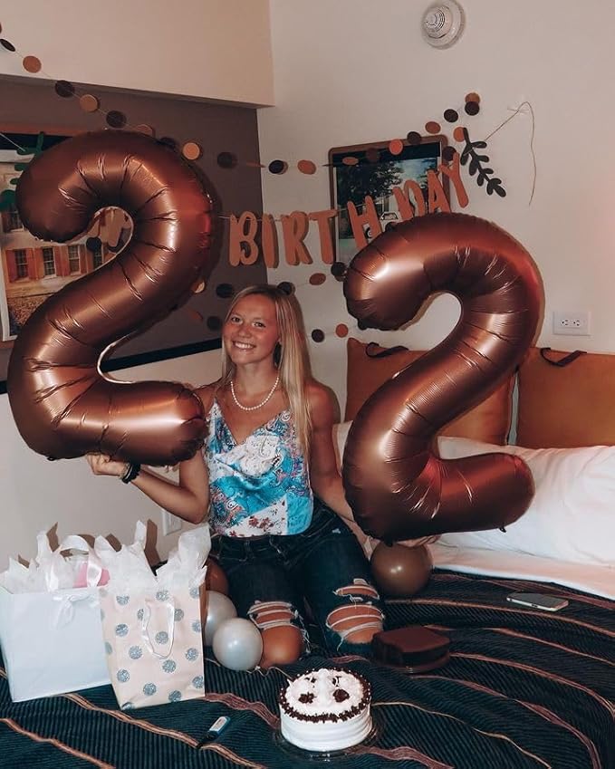 Dark Brown Number 40 Balloon 40 inch, 40 Number Balloons, 40th Dark Brown Birthday Decorations, 40 Year Old Women Men Party Supplies