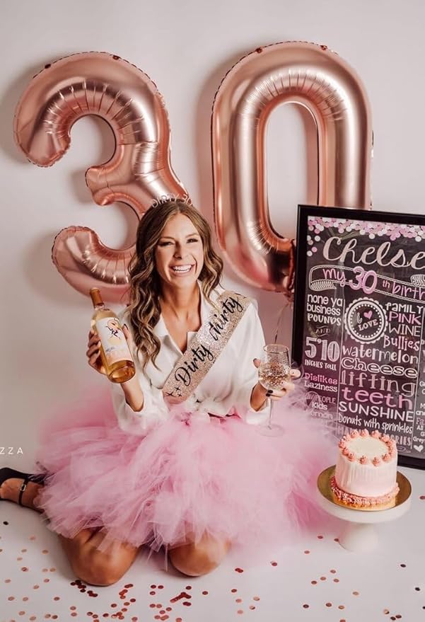 Large 40 Inch Rose Gold 3 Number Balloon, 3 13 23 30 33 36 38 Rose Gold Birthday Party Decorations, Numbers Three Foil Balloons for Anniversary Party Graduations Celebration Supplies