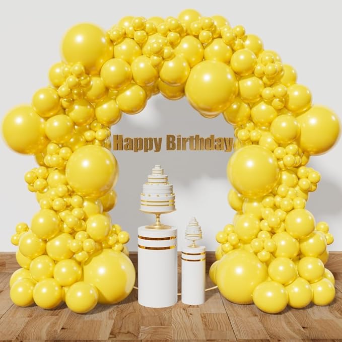 KAWKALSH Yellow Balloon Arch Kit 111Pcs 18 12 5 Inch Latex Party Balloons Garland for Birthday Baby Shower Wedding Engagement Anniversary Christmas Party Decorations