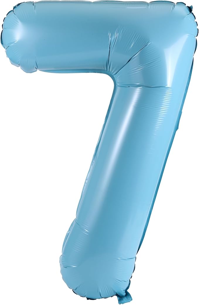 YPSelected 32 Inch Large Foil Helium Number Balloon Birthday Wedding Party 0-9 (Baby Blue, 7)