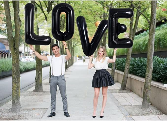 TONIFUL 40 Inch Large Black V Letter Balloons, Jumbo Helium Balloons for 2026 New Year Eve Graduation Wedding Baby Shower Birthday Party, Anniversary Supplies & Decorations