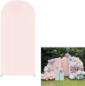 HUAYI Flesh Pink Ripples Pattern Arch Backdrop Cover for Birthday Party Wedding Baby Shower Decorations Chiara Backdrops Arched Wall Frame Stands Covers Props GP-459 3ft * 5ft