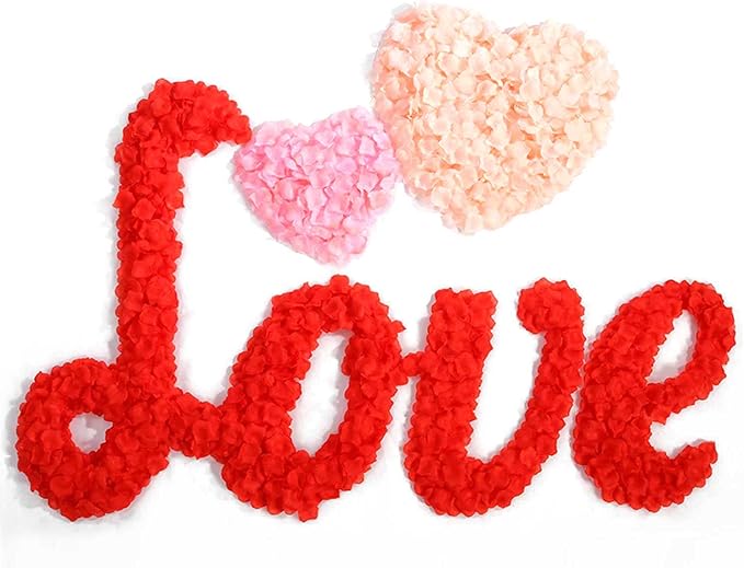 CODE FLORIST 2200 PCS Red Silk Rose Petals Wedding Flower Decoration