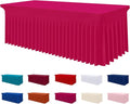 Smiry Spandex Tablecloth, Elastic Fitted Stretch Tablecloth for 6FT Rectangle Tables, Waterproof Washable Table Cover Skirt for Outdoor, Wedding, Banquet & Parties (Fuchsia, 72Lx30Wx30H Inch)