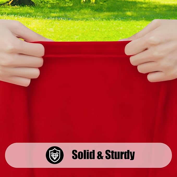 Smiry 2 Pack Rectangle Picnic Table Cloth, Waterproof Elastic Fitted Tablecloths, Washable Polyester Rectangular Patio Table Cover for Camping, Indoor and Outdoor (Red, 36"x60")
