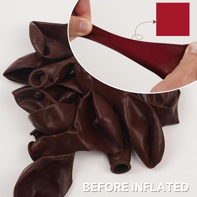 PartyWoo Burgundy Balloons 140 pcs Different Sizes of 18 12 10 5 Inch Dark Chestnut Red Maroon Balloon Arch Kit Garland for Birthday Graduation Anniversary Cherry Casino Party Decorations Red-Y62