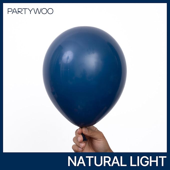 PartyWoo Navy Blue Balloons 140pcs Different Sizes of 18 12 10 5 Inch Dark Blue Balloon Arch Kit Garland for Graduation Wedding Sports Theme Boy Baby Shower Men Birthday Party Decorations Blue-Y72