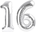 40 Inch Balloon Number Silver, 16th Birthday Decorations for 1 6 16 61, Large Foil Sweet 16 Balloons Number for Wedding Memorial Day's Photo Shoot Decoration