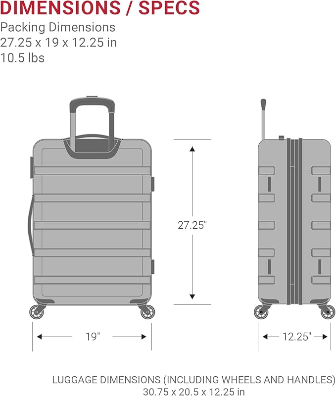 SwissGear 7366 Signature Hardside Expandable Luggage with Spinner Wheels, TSA Lock, Clearly Aqua, Checked-Large 27-Inch