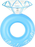 HeySplash Pool Floats, Inflatable Diamond Ring Pool Float, Large Engagement Ring Floatie for Bachelorette Party, Swim Tube River Lake Wedding Bride Stagette Decor Fun Toy Raft for Adults, Blue