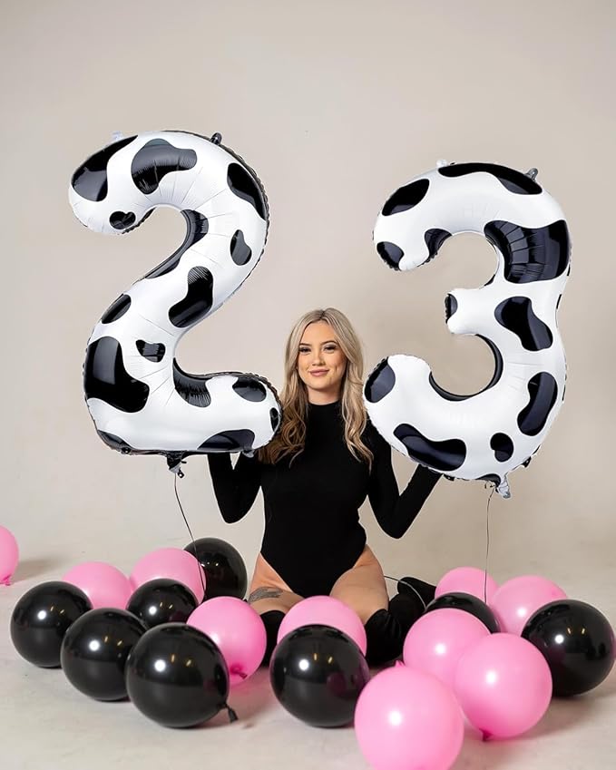 Cow Print Number Balloons, Large Foil Number 7 Balloon 40 Inch Cow Balloon for Boys Girls Birthday Decoration Cow Themed Birthday Party Decorations Farm Animal Party Supplies