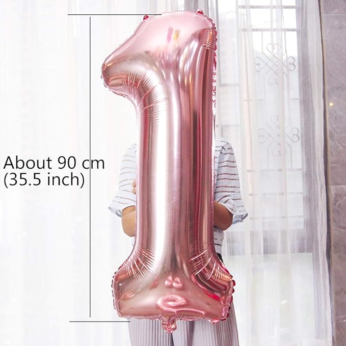 Juland Rose Gold Number Balloons Large Foil Mylar Balloons 40 Inch Giant Jumbo Number Balloons for Birthday Party Decorations 15