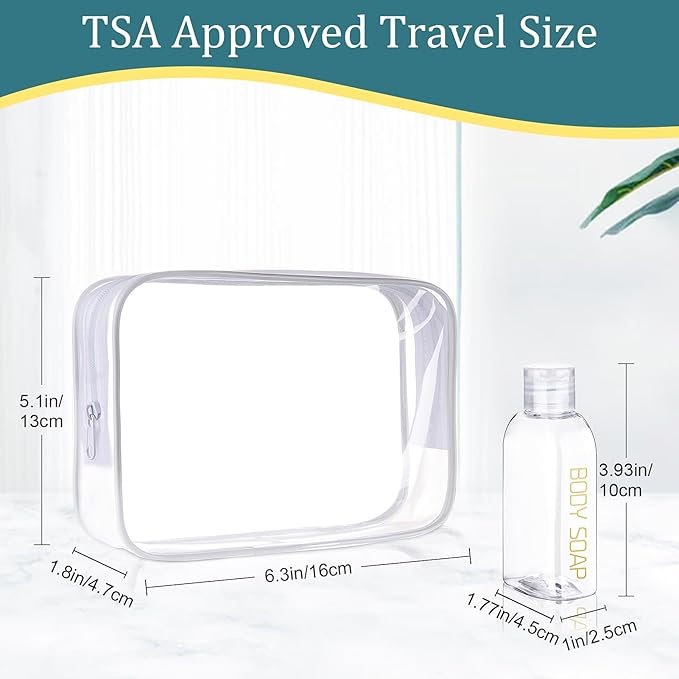 Cosywell Leakproof Squeeze Bottles Travel Kit - 4pc 3.4 oz TSA Approved for Shampoo, Conditioner and Toiletries
