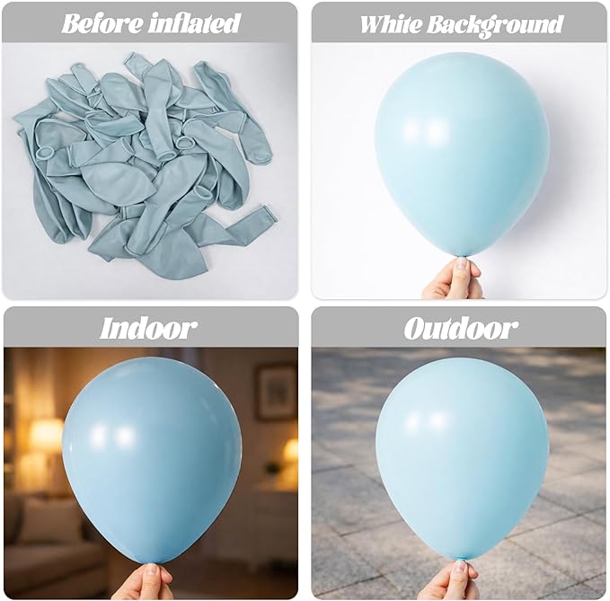 105pcs Pale Aqua Balloons 12inch Party Latex Balloons for Boys Girls Birthday Baby Shower Gender Reveal Wedding Sunflower Party Decorations