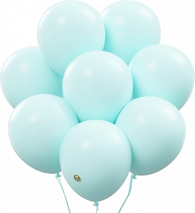 AFTERLOON® Biodegradable Balloons 24 pcs Pastel Mint 12 Inch, Matte Color Thickened Extra Strong Latex Helium Float, Colorful Bulk Color ballon baloon Globos Para Decoration De Fiestas Kids