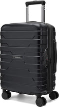 BAGSMART Carry On Luggage 22x14x9 Airline Approved with Spinner Wheels,Lightweight 20 Inch Luggage with TSA Lock,Expandable Hard Shell Carry On Suitcases for Men Women,Black