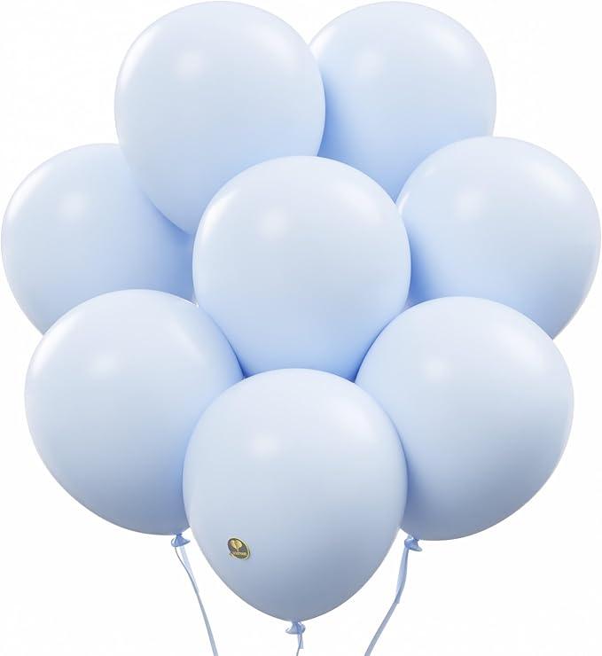 AFTERLOON® Biodegradable Balloons 50 pcs Pastel Baby Blue 10 Inch, Matte Color Thickened Extra Strong Latex Helium Float, for Baby Shower Gender Reveal Arch Wedding Birthday Party Decorations