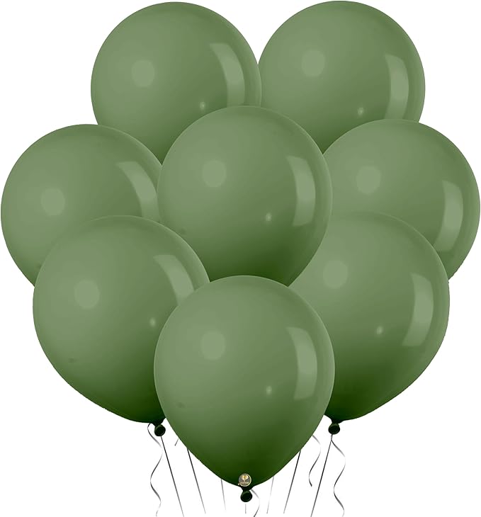 AFTERLOON® Biodegradable Mini Balloons 100 pcs Sage Green 5 Inch, Matte Color Thickened Extra Strong Latex Helium Float, Baby Shower Gender Reveal Garland Arch Wedding Birthday Party Decorations