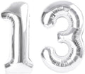Numbers 40 Inch Balloon, Large Silver Number 13 Balloon Party Decorations for 1 3 31 Birthday Memorial Day, Foil Balloon for Outdoor & Indoor Wedding Supplies