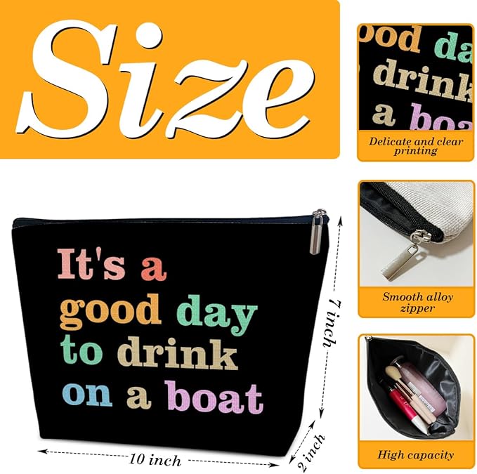 Cruise Travel Makeup Bag, Cosmetic Bag Travel Organizer Zipper Pouch For Family, Cruise Lovers Summer Vacation Gift, Beach Lover Gifts and Beach Theme Decor