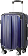 Coolife Carry On Luggage, Suitcase with Durable and Lightweight, carry on suitcase with PC+ABS Hardshell, Dual Spinner Wheels, TSA Lock, and YKK Zipper (navy new, S(20in)_carry on)