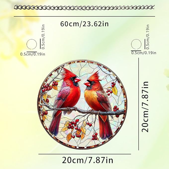 Xmas Suncatcher Bird Window Hanging - Christmas Snowman Suncatcher for Door Terrace Garden Home Decor， Winter Rainbow Maker Birthday Gifts for Lovers Women Men Dad Mom