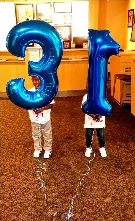 Navy Blue Jumbo Number 30 Balloon 40 Inch, Boy Girl 30 Birthday Supplies, Foil Helium 30 Birthday Giant Balloon, Mylar Blue Number Balloons Anniversary Decorations