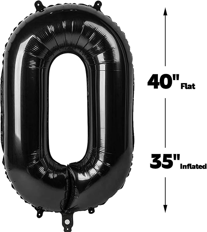 Black Number 10 Balloon, 40 Inch, Birthday Party Decorations, Anniversary & Graduation Party Supplies